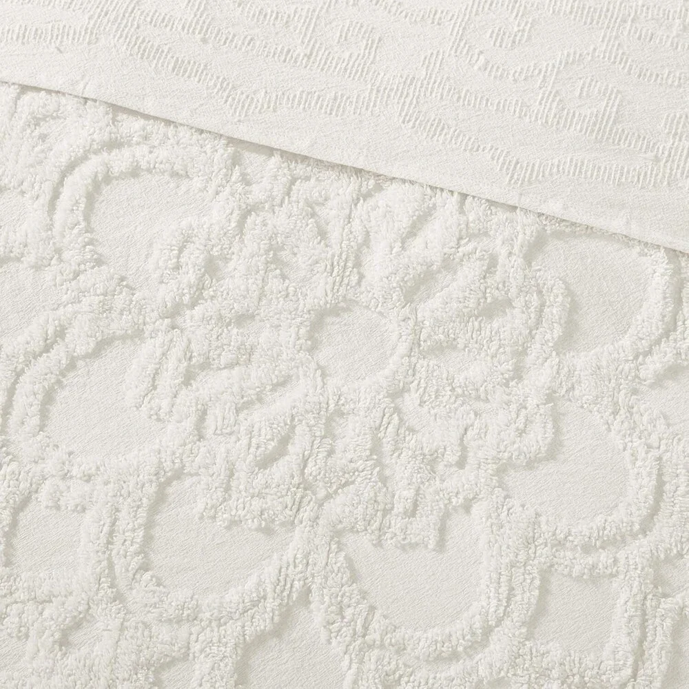 Madison Park Laetitia Coverlet Set Full/Queen Ivory 90